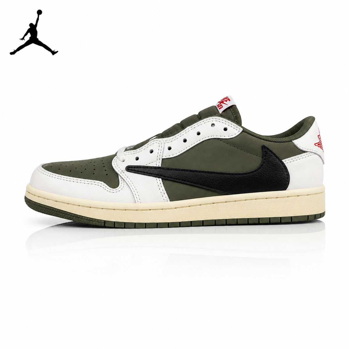 Air Jordan 1 Low x Travis Scott Medium Olive 9.0 Unisex Sneakers DM7866-200 main product view