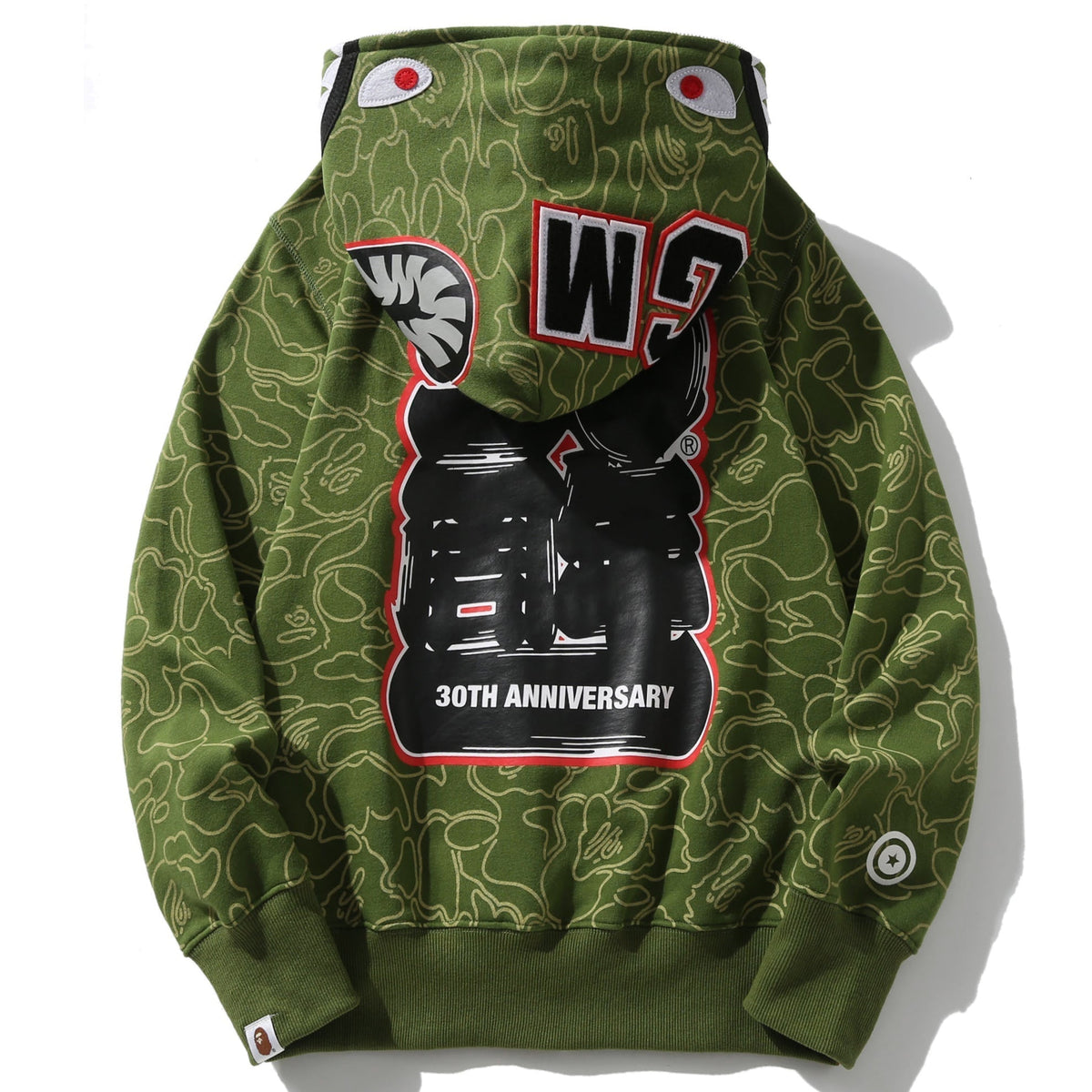 BAPE Shark Full-Zip Hoodie - Blue, Green & Red product view 7
