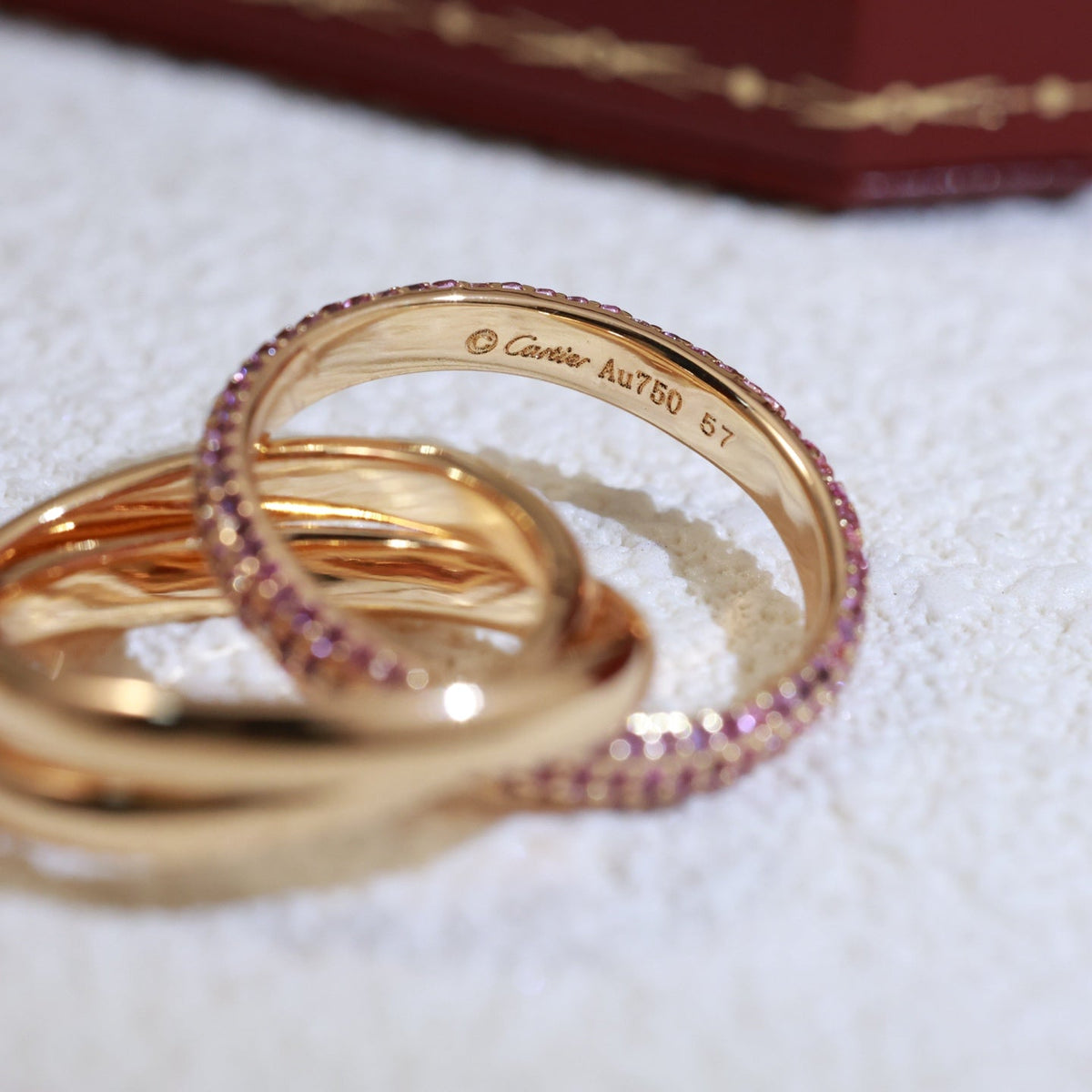 Cartier Pink Stone Ring detail 5