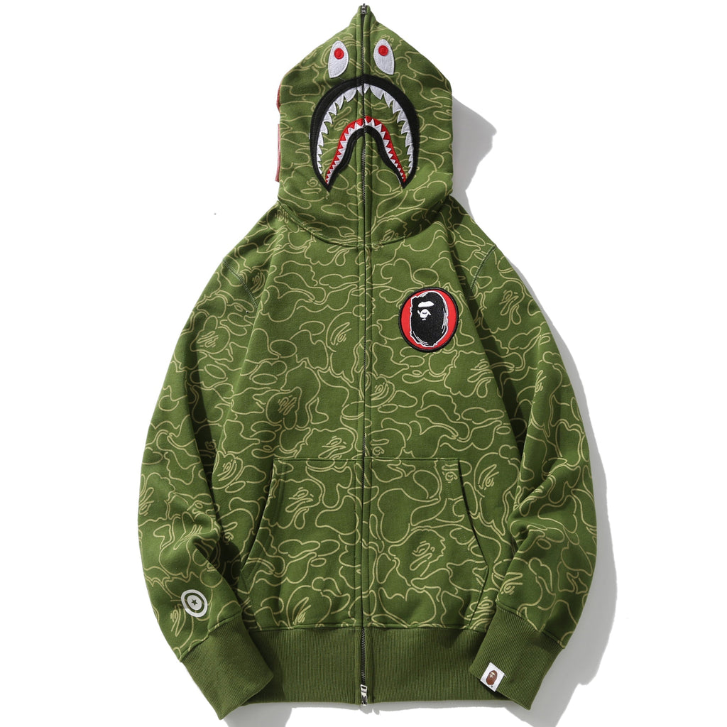 BAPE Shark Full-Zip Hoodie - Blue, Green & Red product view 6
