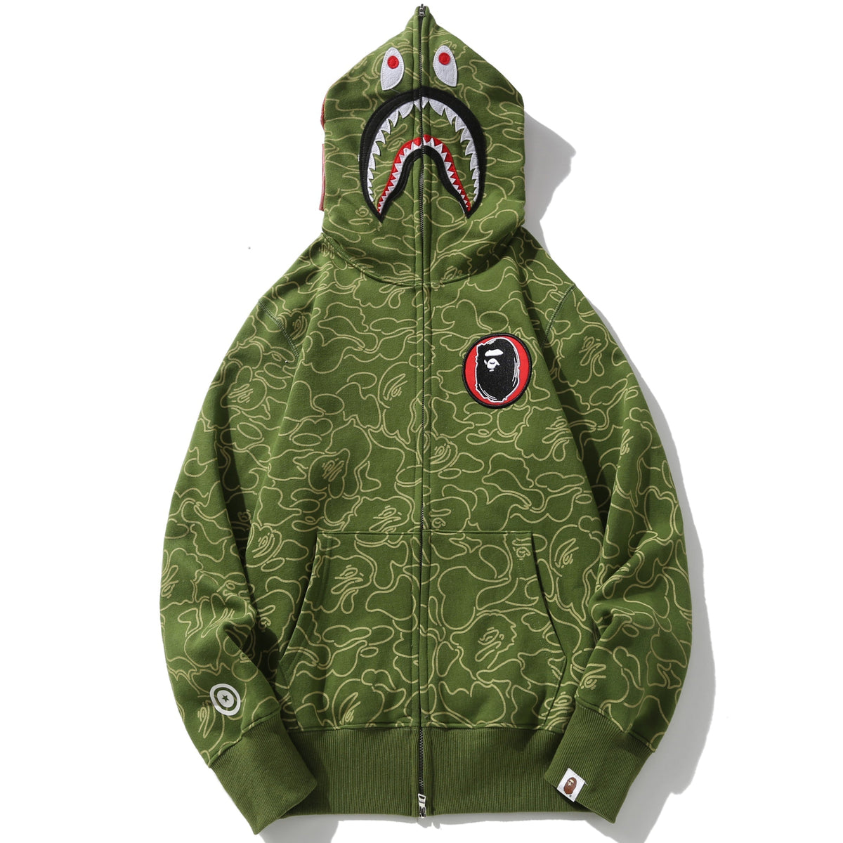 BAPE Shark Full-Zip Hoodie - Blue, Green & Red product view 6