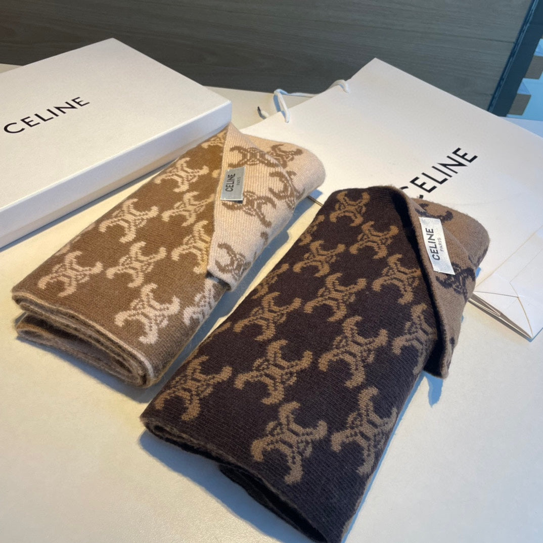 Celine Style Triomphe Monogram Knit Scarf product detail 2