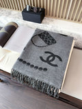 Chanel Style Jewelry Motif Fringe Scarf product detail 2