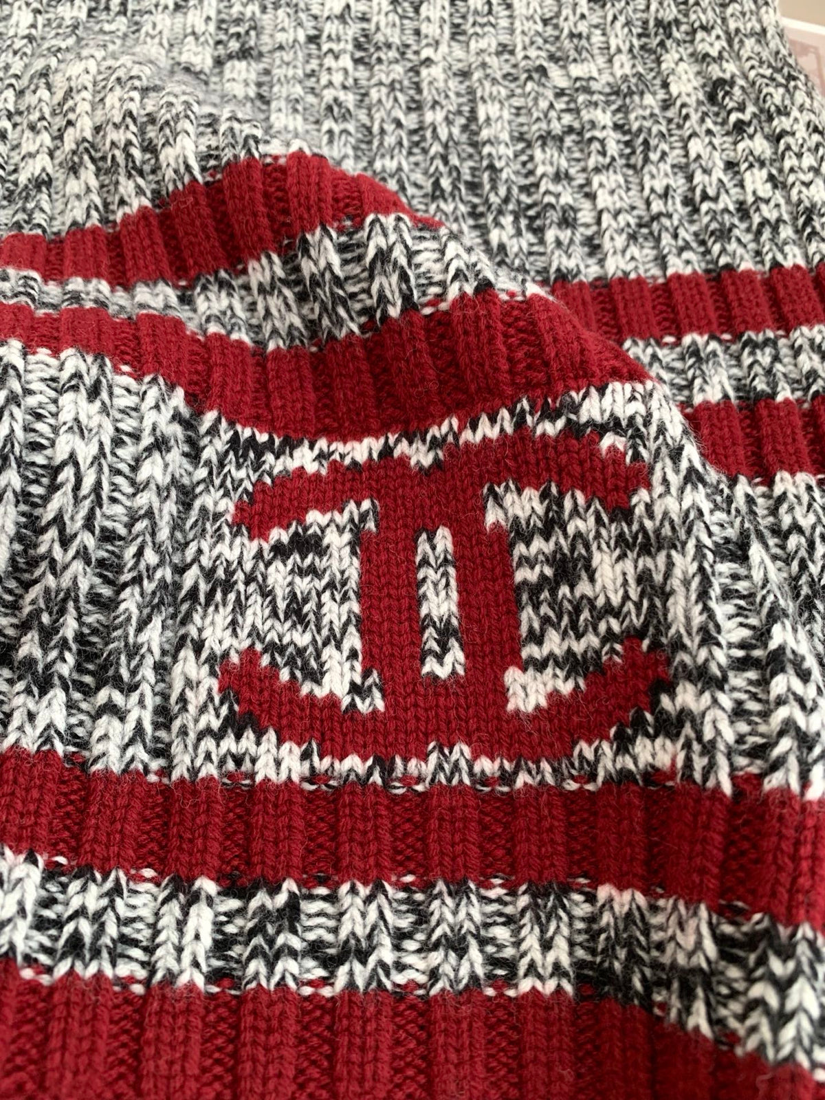 Chanel Style Marled Knit Scarf and Beanie Set product detail 6