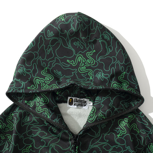 BAPE Snake Camo Shark Zip Hoodie product view 3