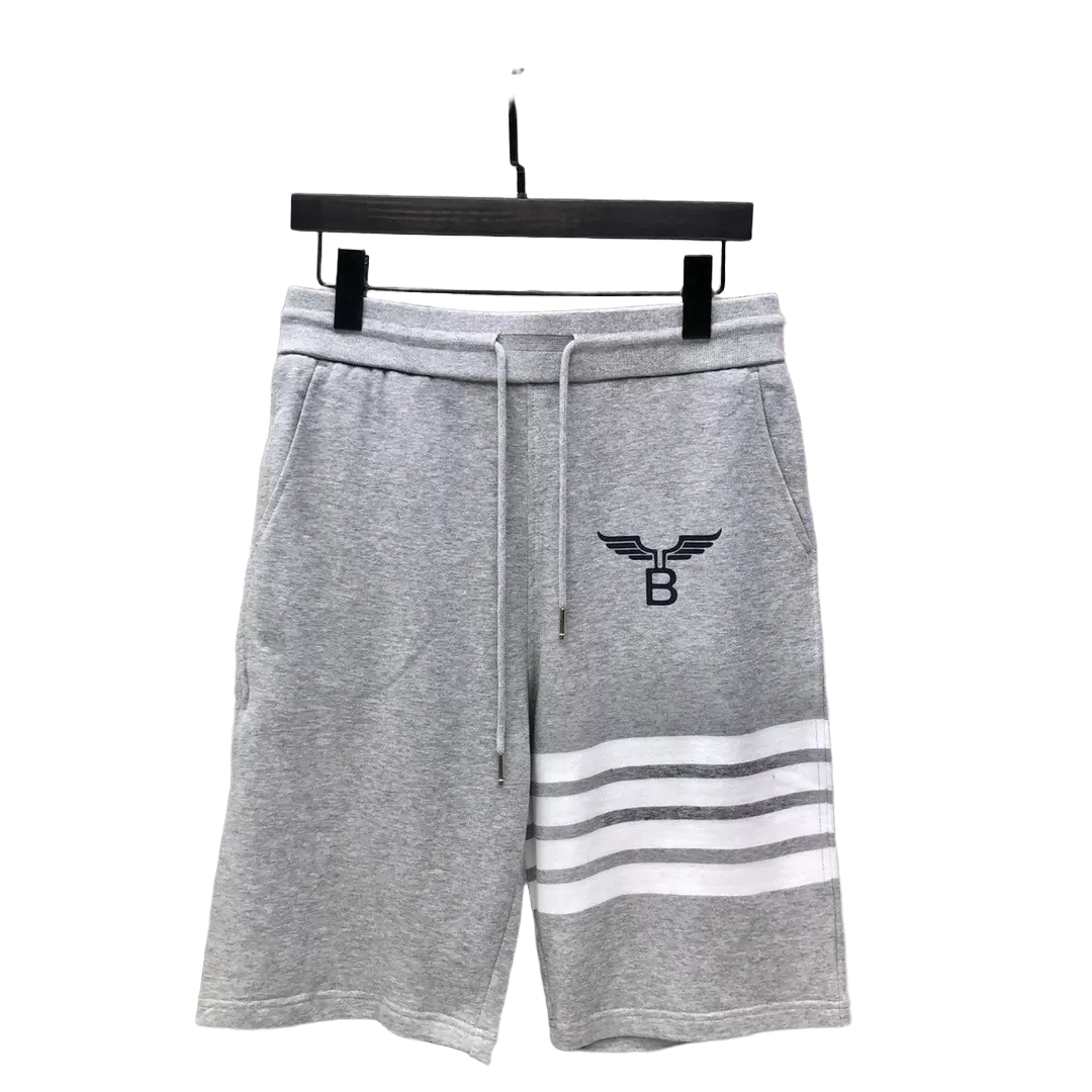 Letter-print yarn-dyed shorts THOM TREND