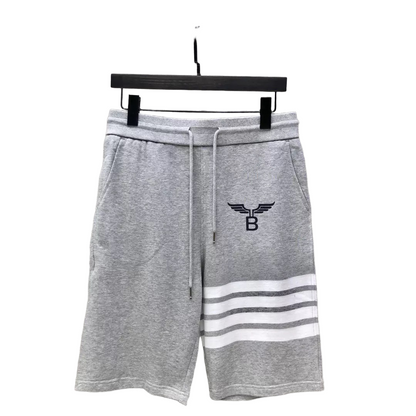 Letter-print yarn-dyed shorts THOM TREND