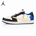 Air Jordan 1 Low White/Blue Lightning Reverse Swoos Unisex Sneakers DM7866-140 main product view