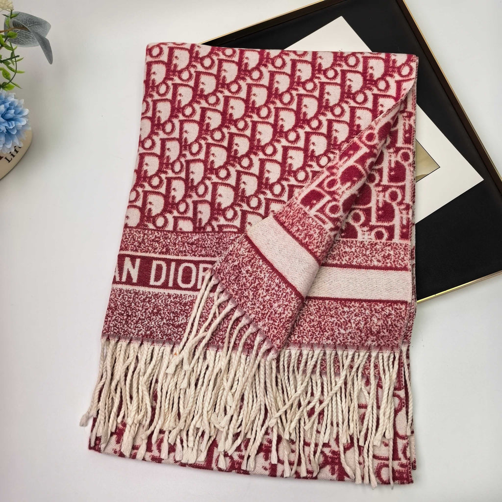 Dior Style Oblique Logo Fringe Scarf product detail 3