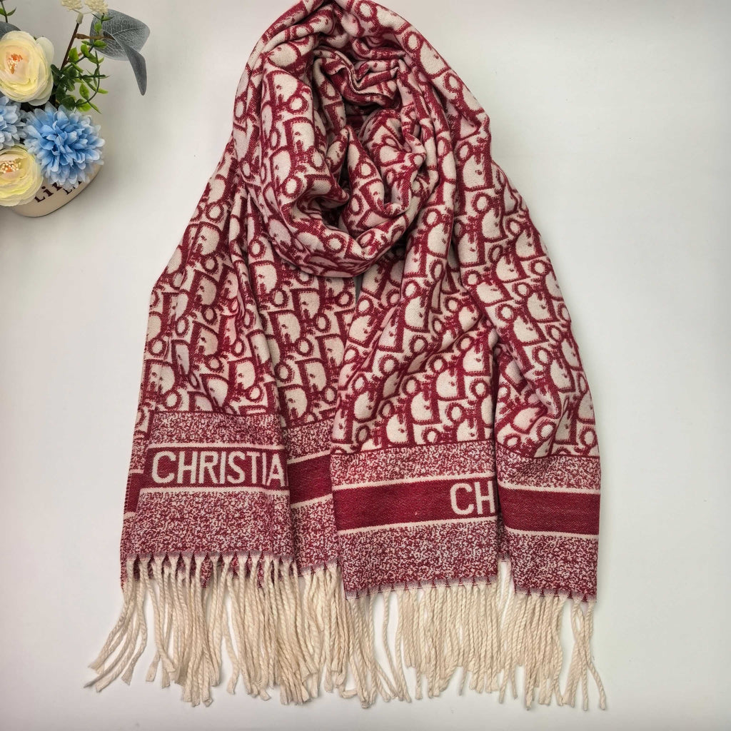 Dior Style Oblique Logo Fringe Scarf product detail 4