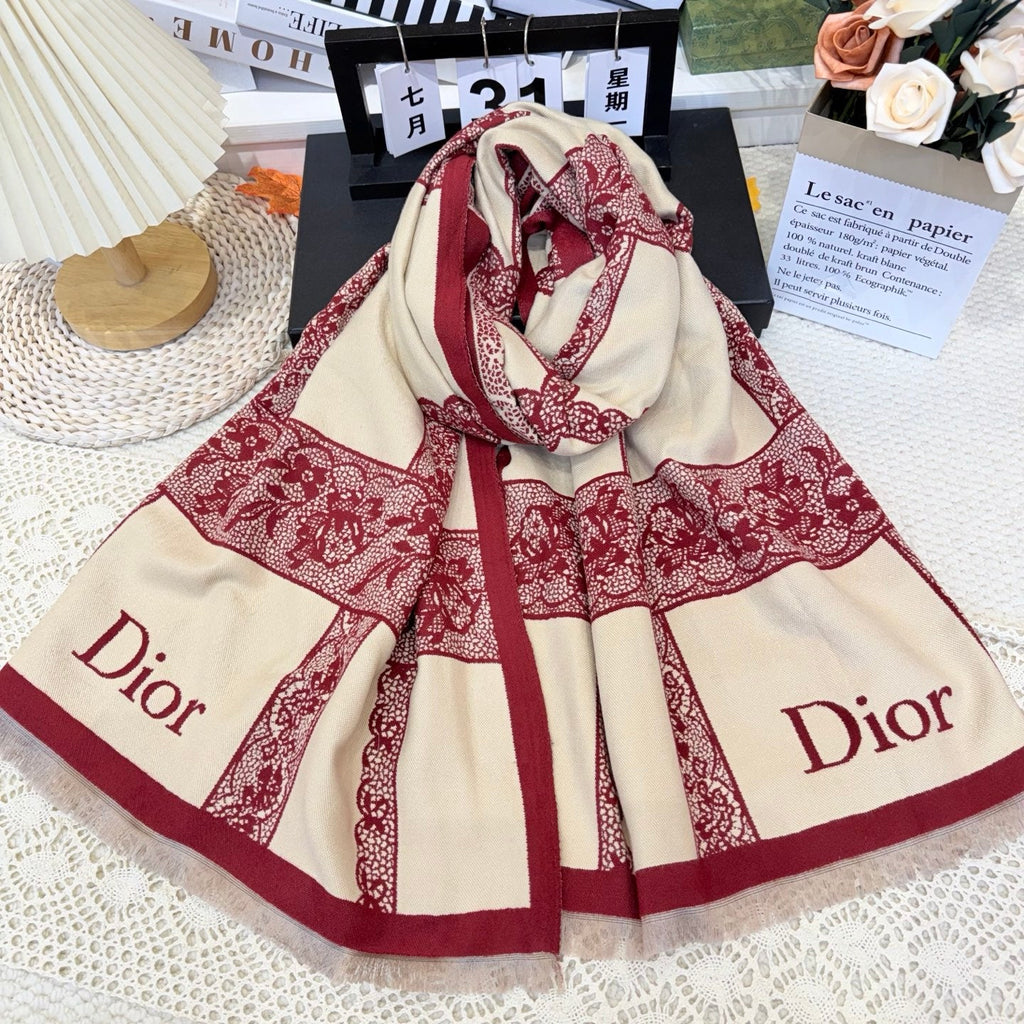 Dior Style Toile Fringe Scarf product detail 3