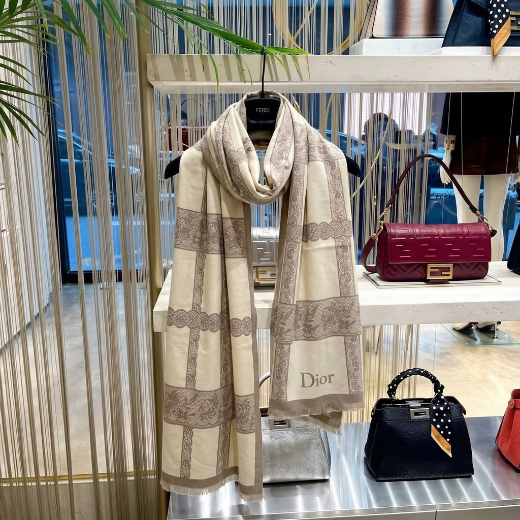 Dior Style Toile Fringe Scarf product detail 5