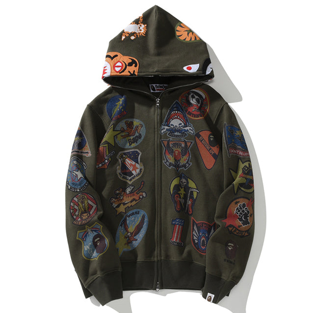 BAPE Tiger & Shark Full-Zip Hoodie product image