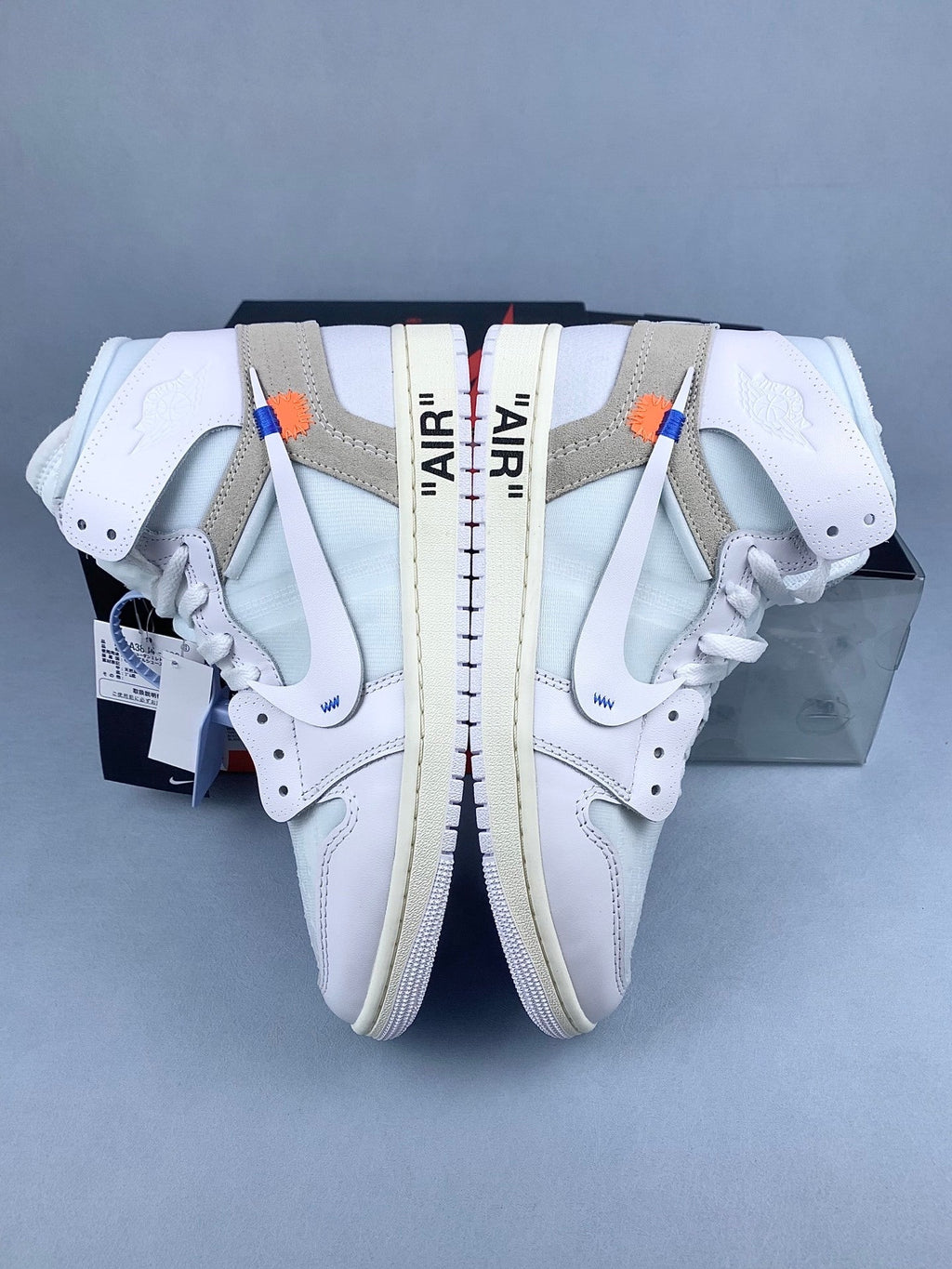 Air Jordan 1 High x Off-White Triple White Unisex Sneakers AA3834-100 detail view 4