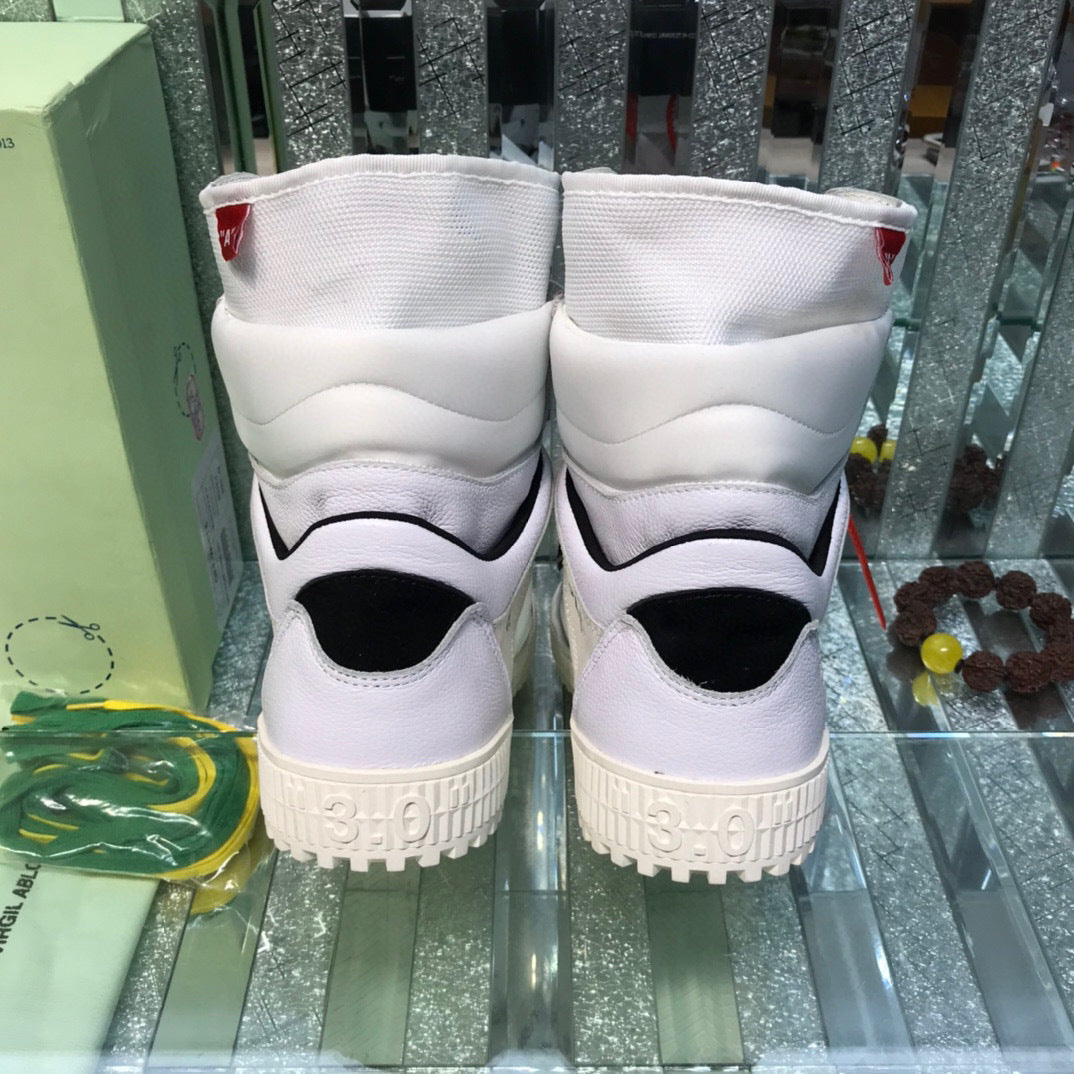 OFF-Whlte Arrow logo high-top sneakers#33 4-Bar