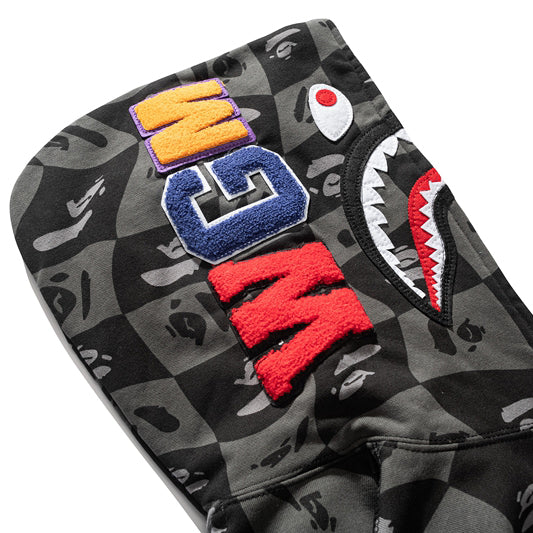 BAPE Black Grey Shark Zip Hoodie product view 4