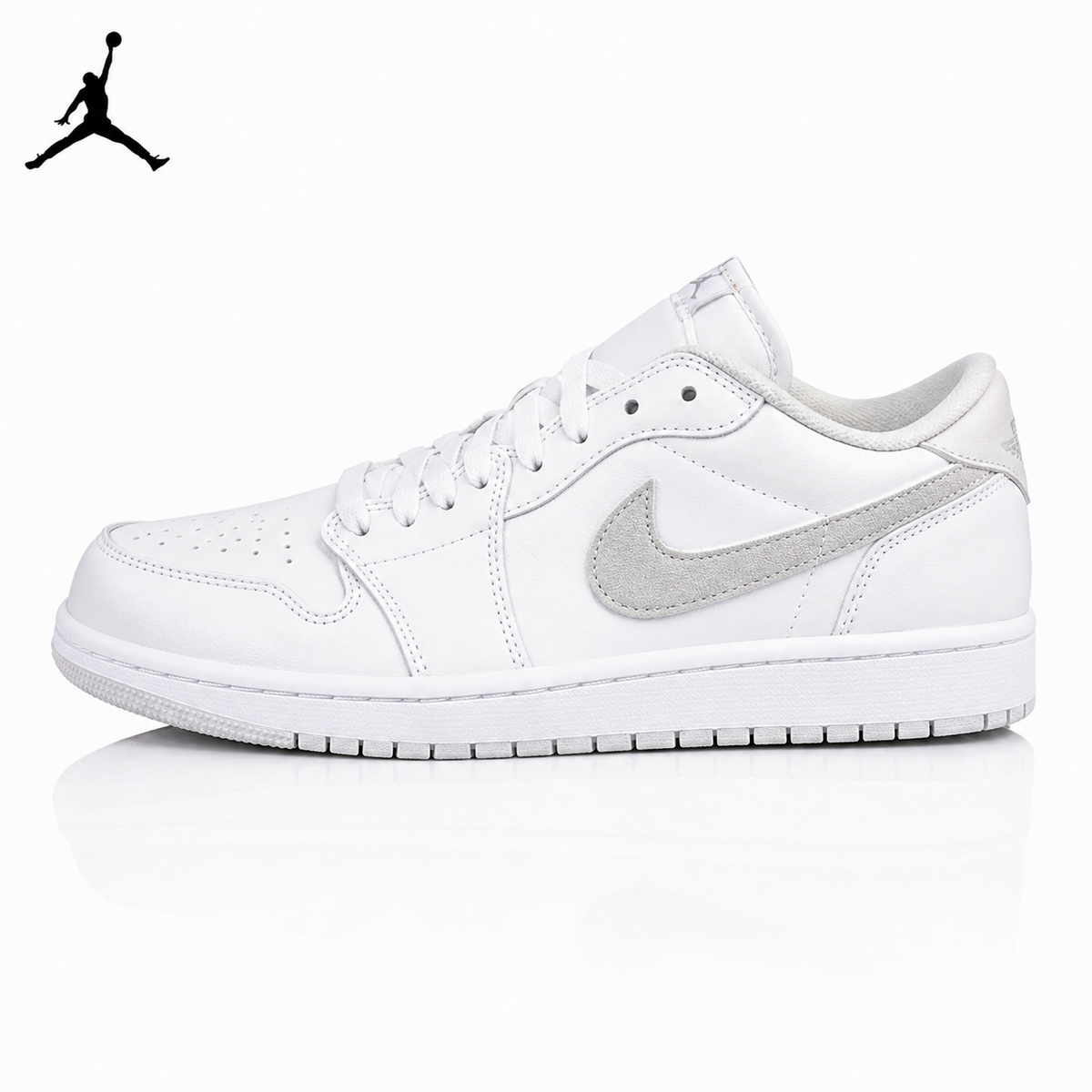 Air Jordan 1 Low White/Grey Unisex Sneakers CZ0790-100 main product view