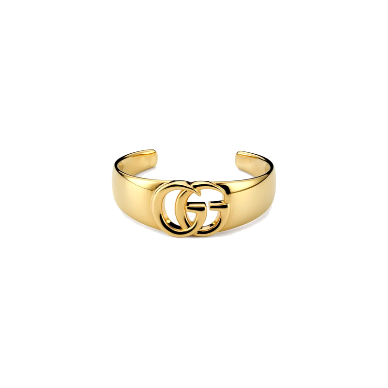 Gucci Double G Cutout Cuff Bracelet on pure white background