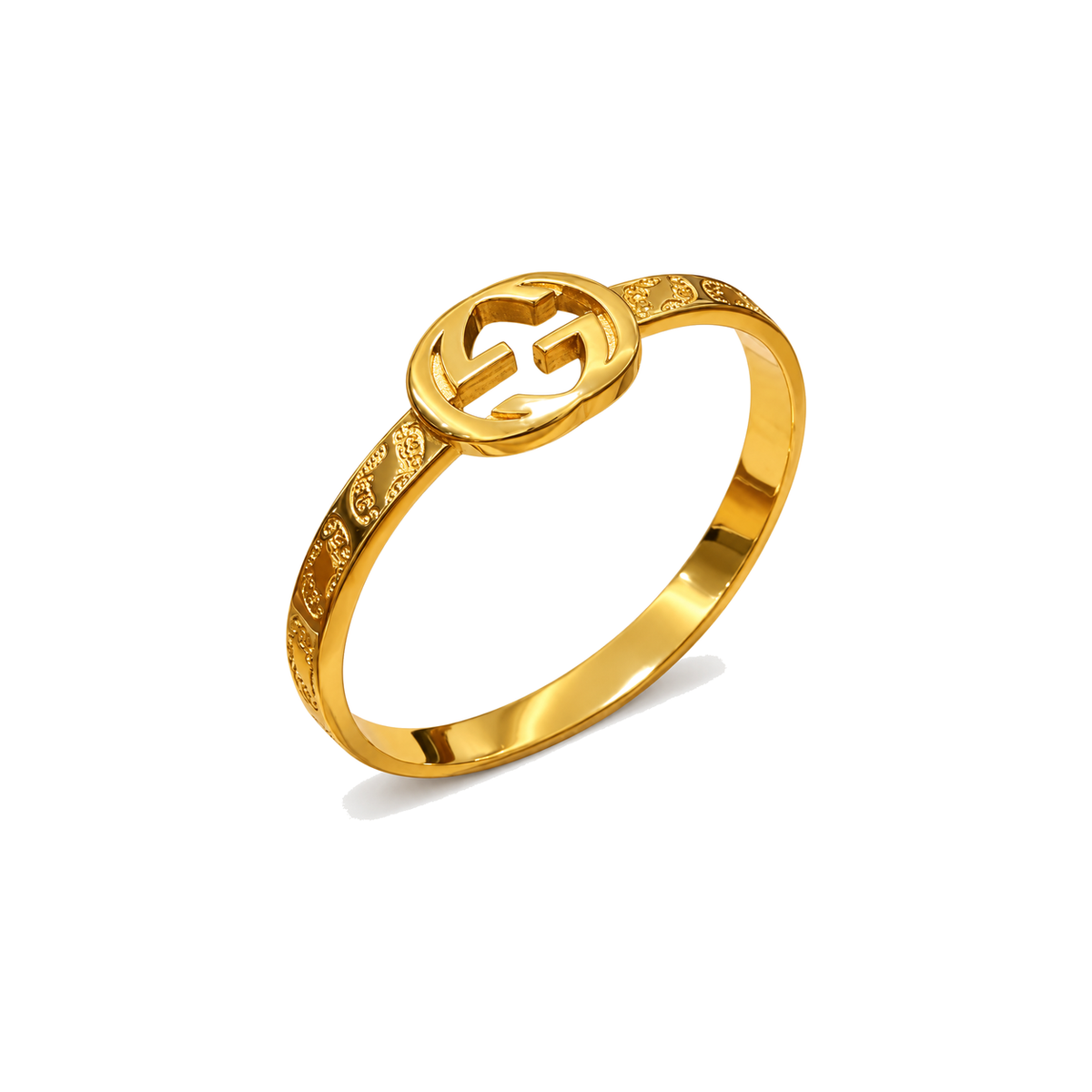 Gucci Vintage Double G Bracelet on pure white background