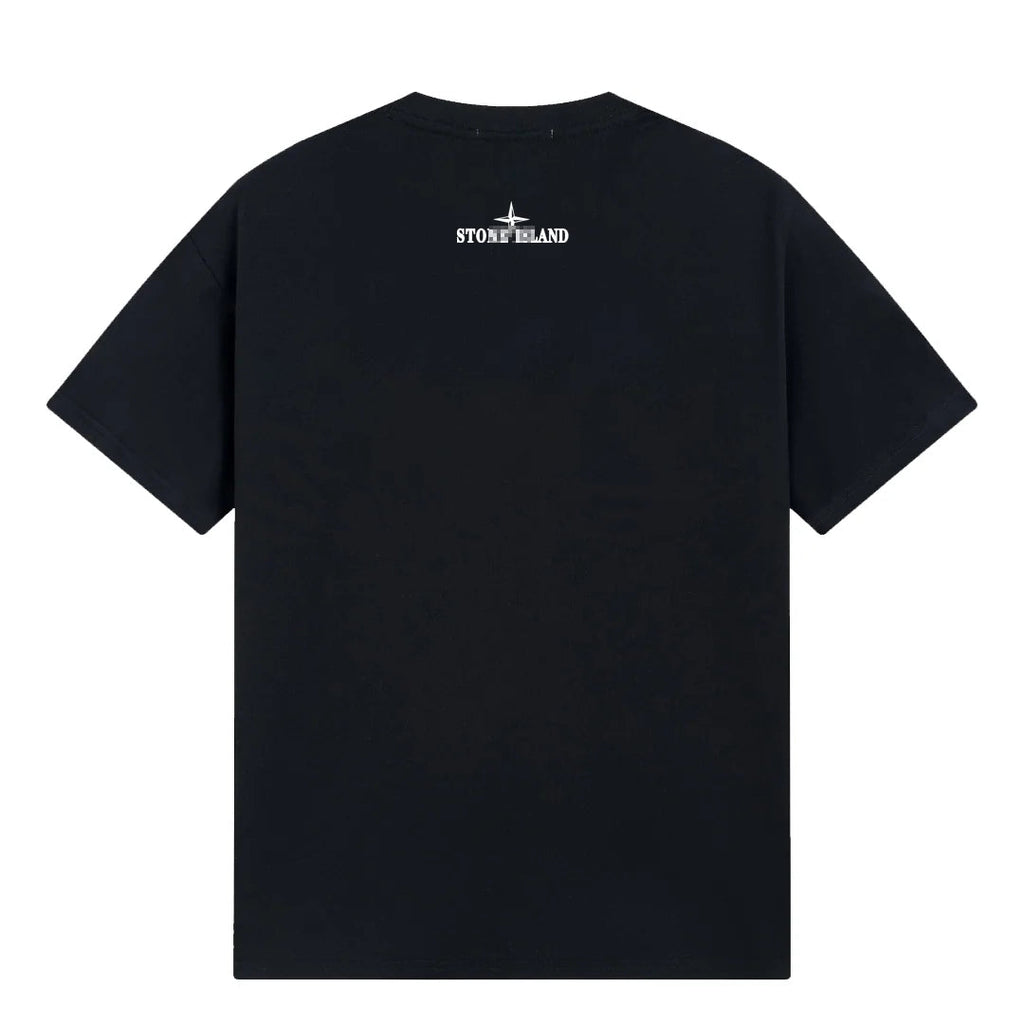 Stone Island Brush Circle Compass Graphic Cotton T-Shirt - White product detail view
