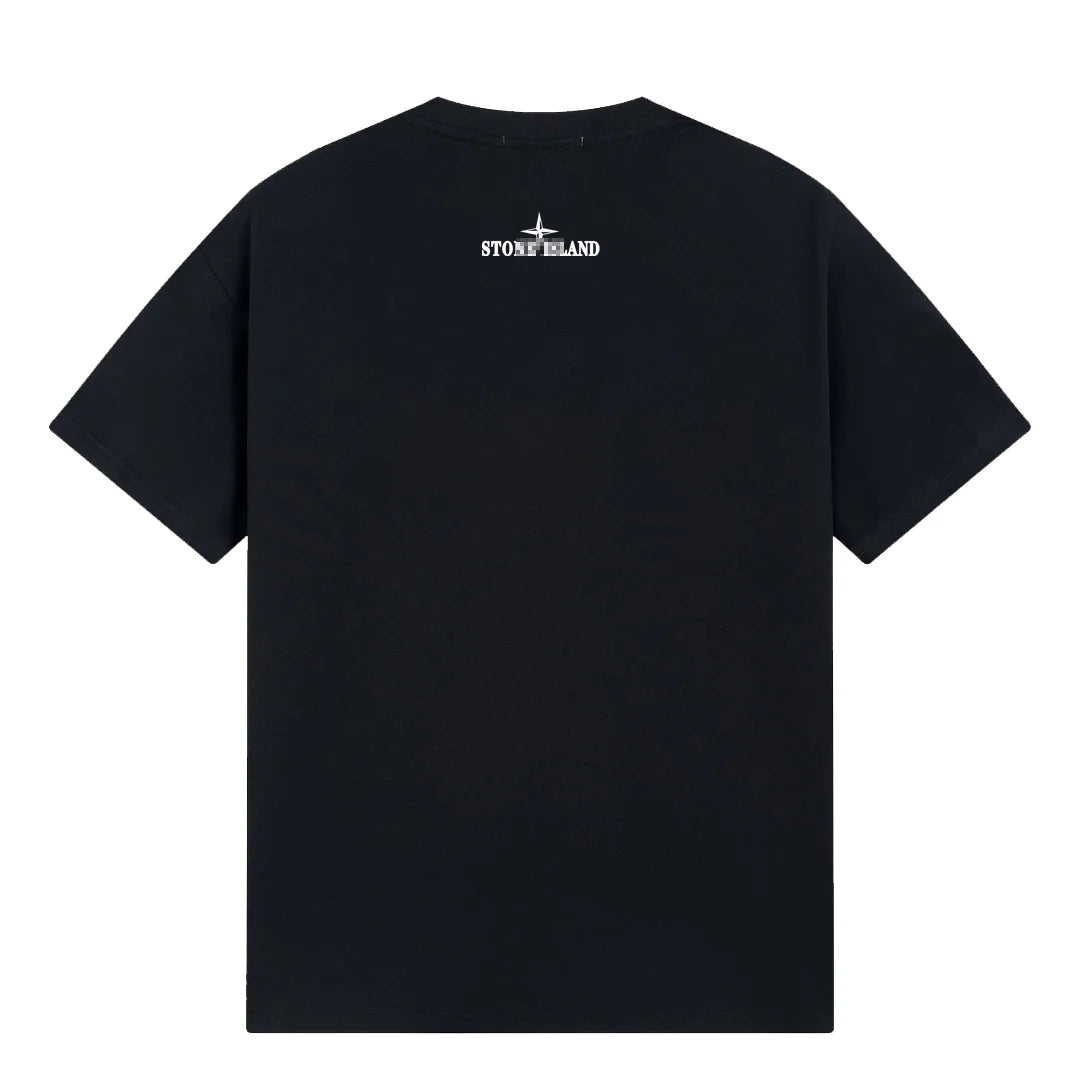 Stone Island Brush Circle Compass Graphic Cotton T-Shirt - White product detail view