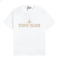 Stone Island Neutral Star Wordmark Graphic Cotton T-Shirt - White front view