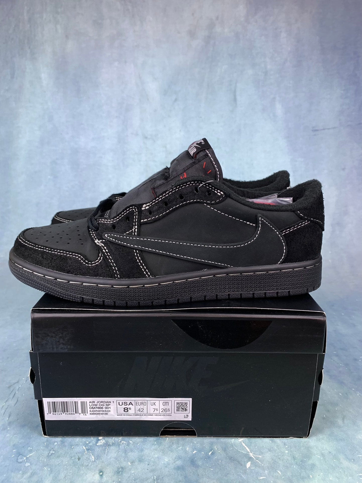 Air Jordan 1 Low Black Phantom TS Style 07 Unisex Sneakers detail view 2