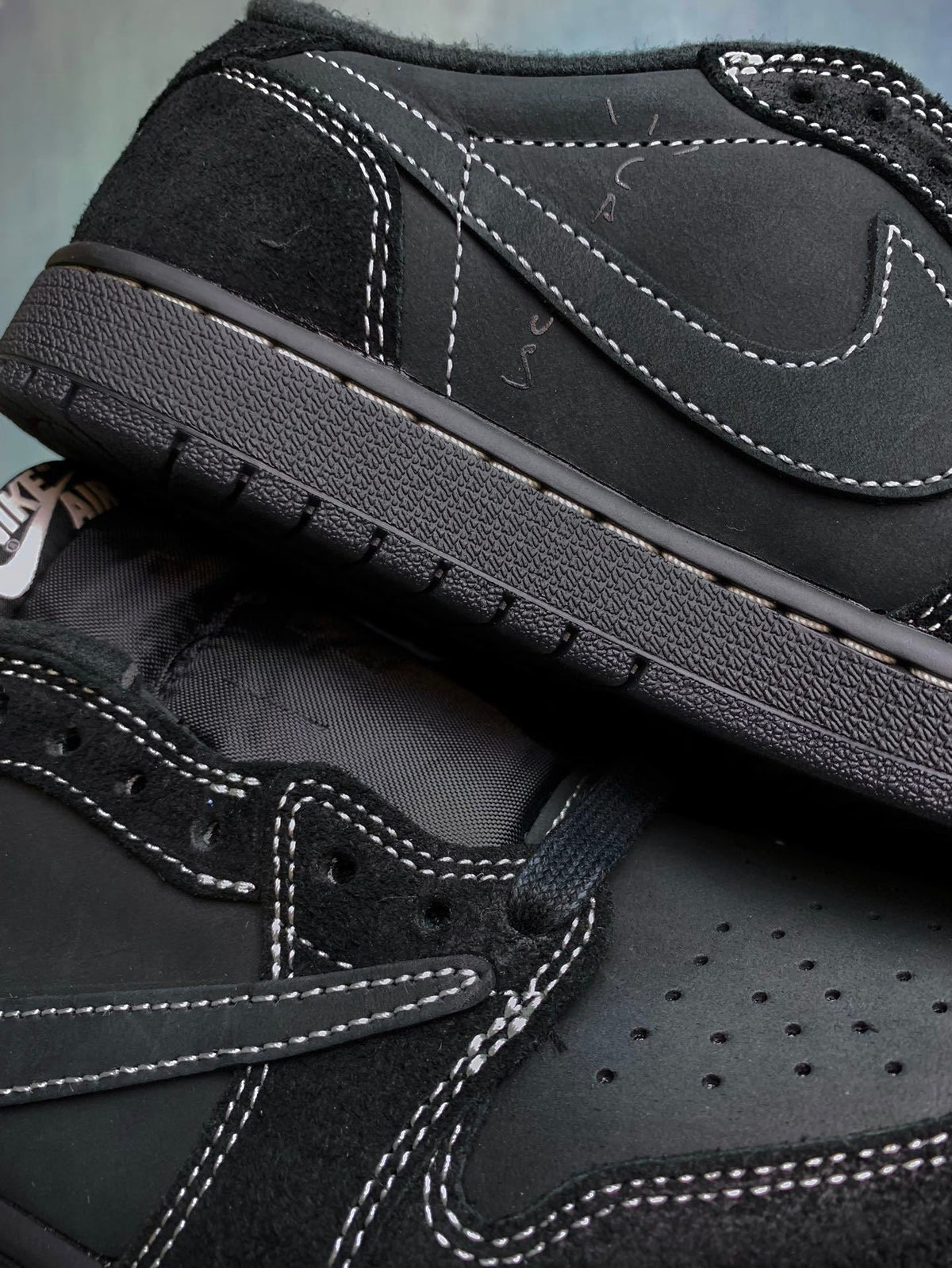 Air Jordan 1 Low Black Phantom TS Style 07 Unisex Sneakers detail view 6