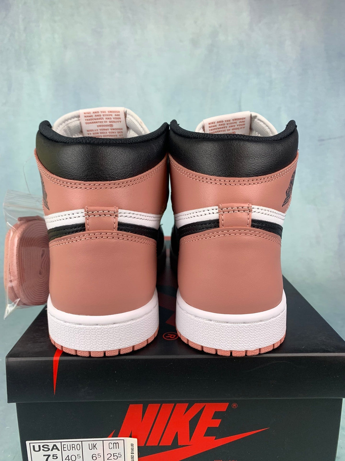 Air Jordan 1 High Rust Pink Dusty Pink Toe 861428-101 Unisex Sneakers detail view 6