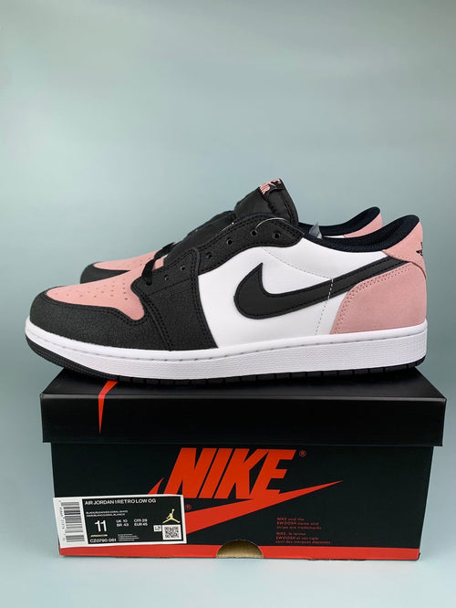 Air Jordan 1 Low Bleached Coral Black/Pink Unisex Sneakers CZ0790-061 detail view 2