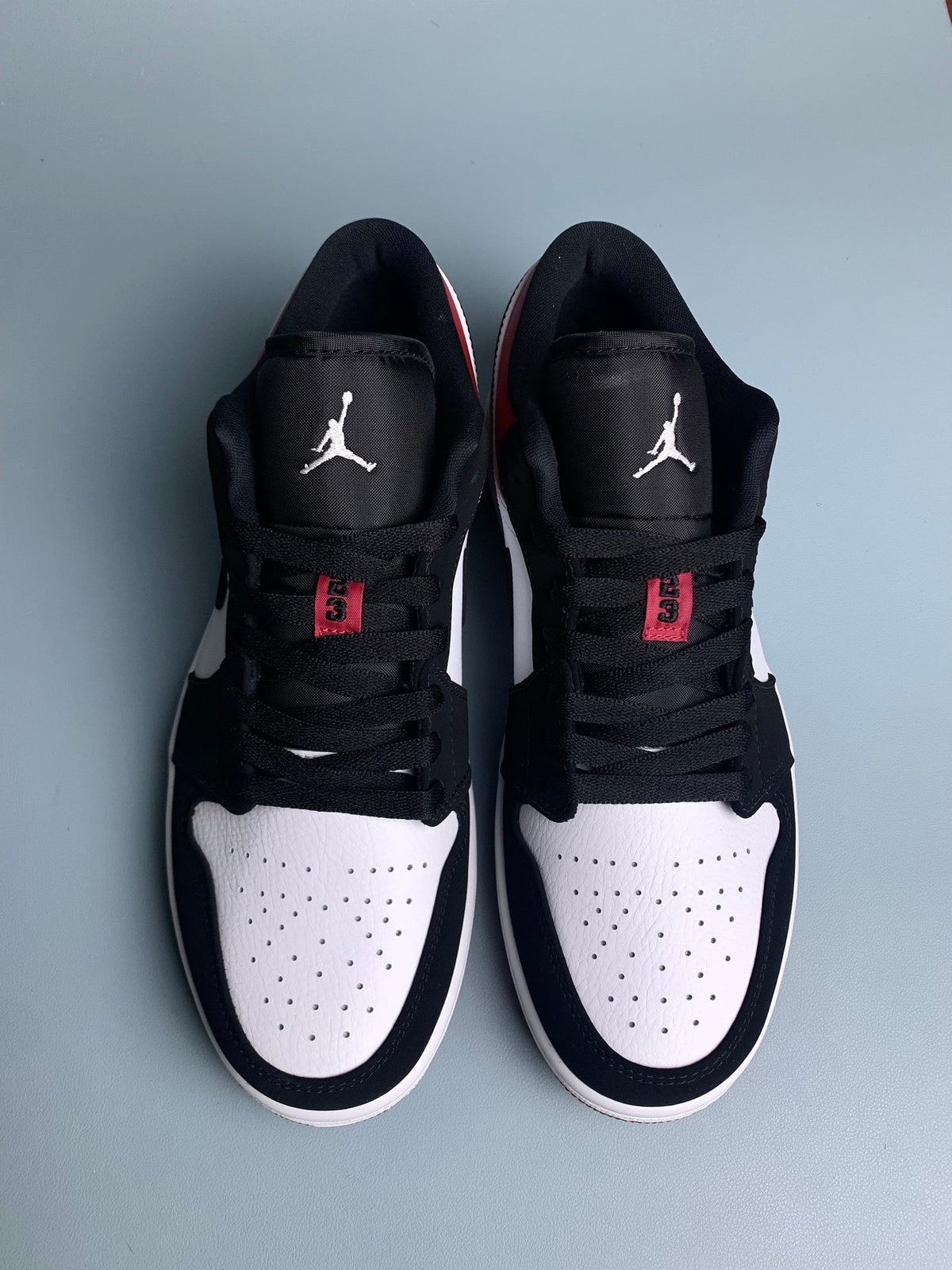 Air Jordan 1 Low Black and Red Toe 553558-116 Unisex Sneakers detail view 3