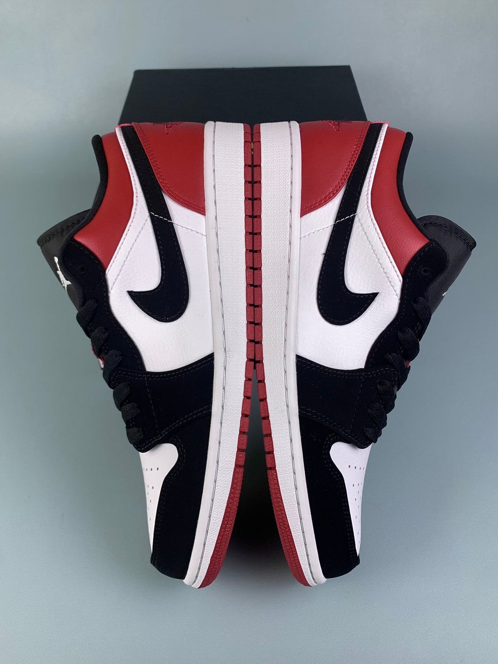 Air Jordan 1 Low Black and Red Toe 553558-116 Unisex Sneakers detail view 4