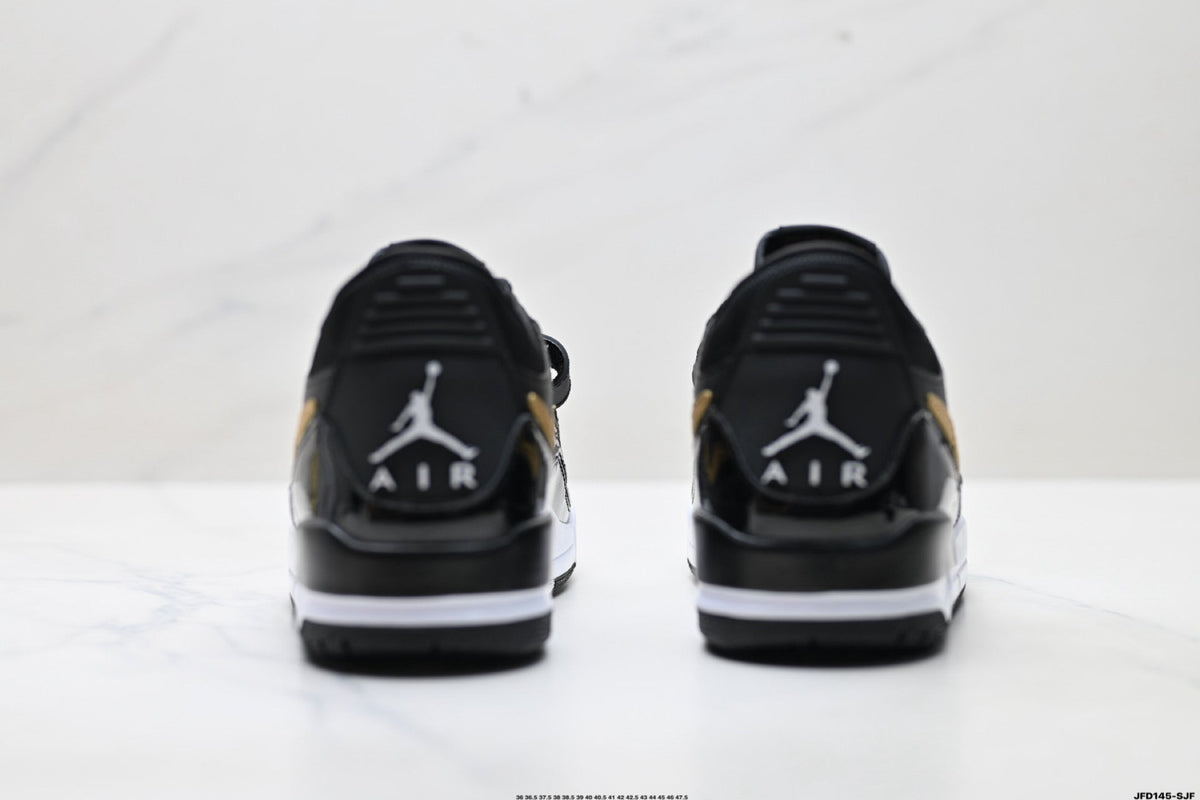 Jordan Legacy 312 Low Black White Metallic Gold sneakers detail view 6
