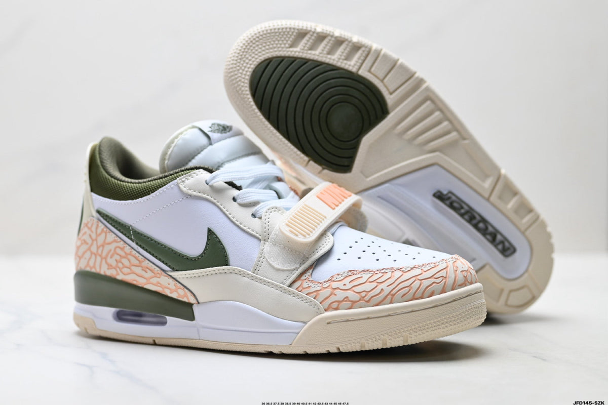 Jordan Legacy 312 Low White Sand Olive Green sneakers detail view 5