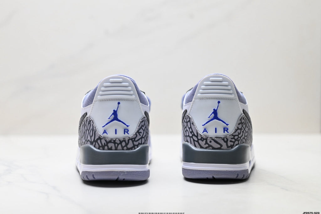 Jordan Legacy 312 Low White Wolf Grey Purple sneakers detail view 6