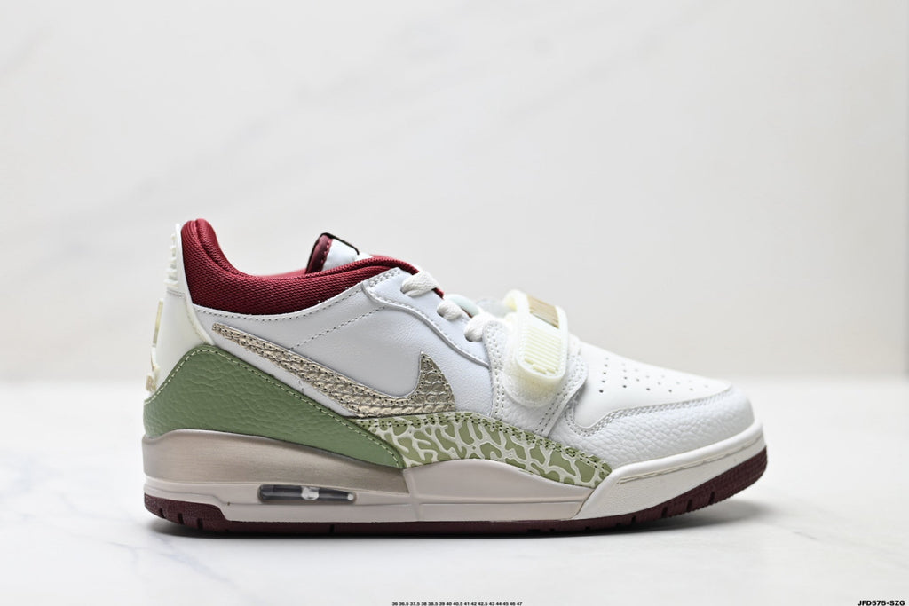 Jordan Legacy 312 Low White Olive Green sneakers detail view 1