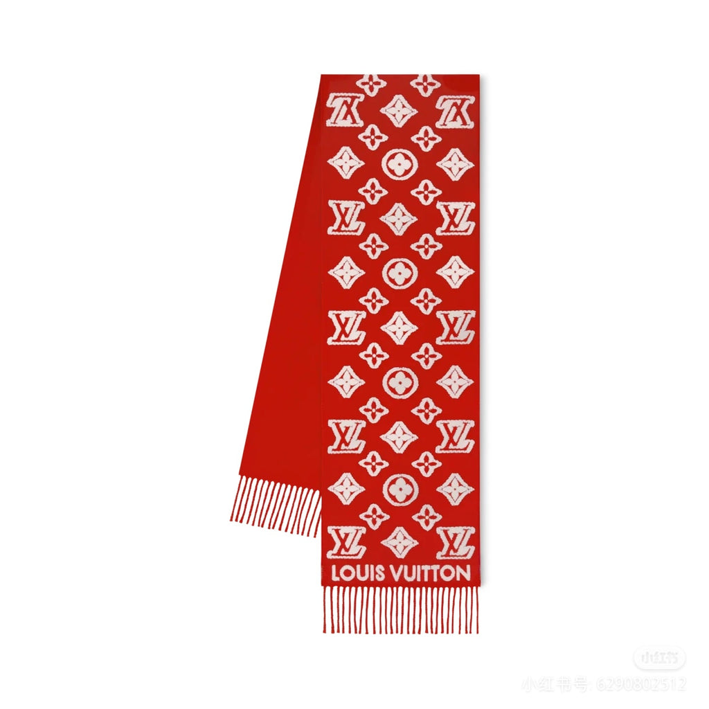 Louis Vuitton Style Monogram Knit Scarf product detail 2
