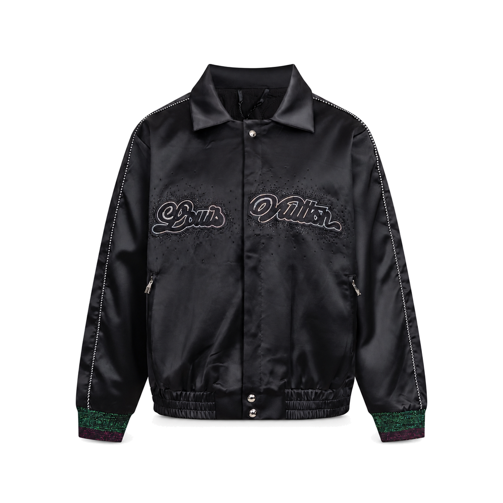 Deer Capsule Rhinestone Padded Jacket front product view on white background