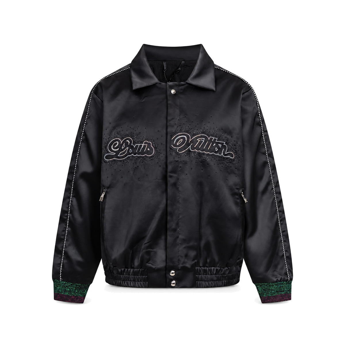 Deer Capsule Rhinestone Padded Jacket front product view on white background