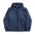 Navy Digital Monogram Hooded Windbreaker front product view on white background