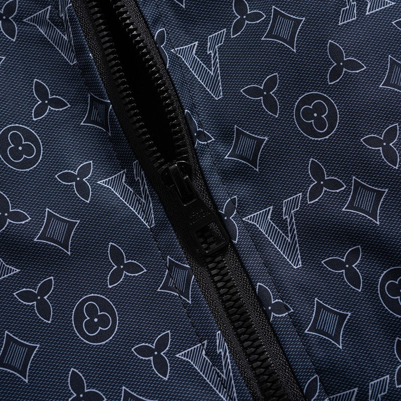 Navy Digital Monogram Hooded Windbreaker product detail view 5
