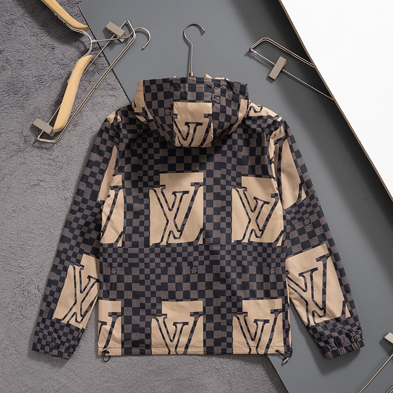 Brown Check Digital Hooded Windbreaker product detail view 2