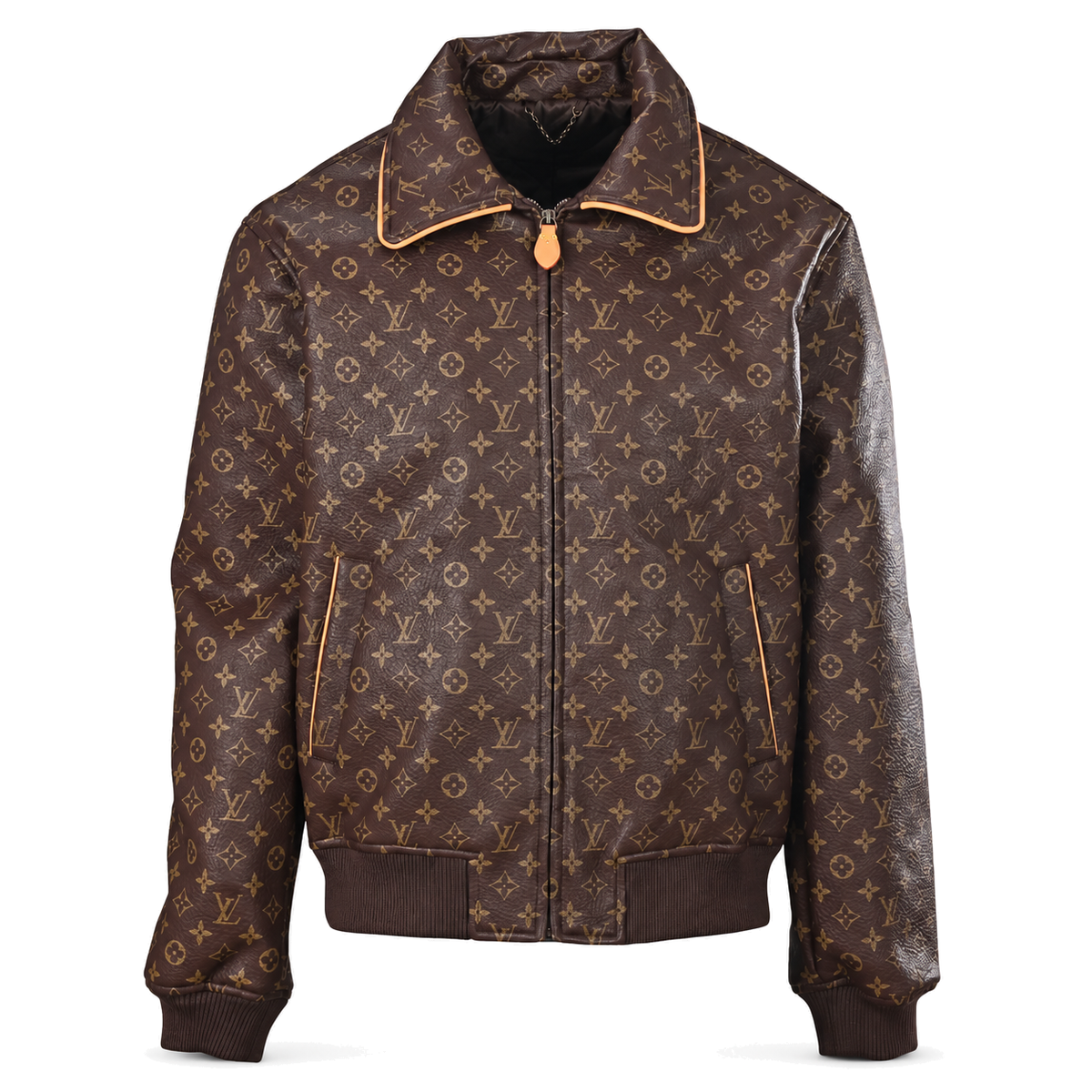 Monogram Leather Blouson front product view on white background