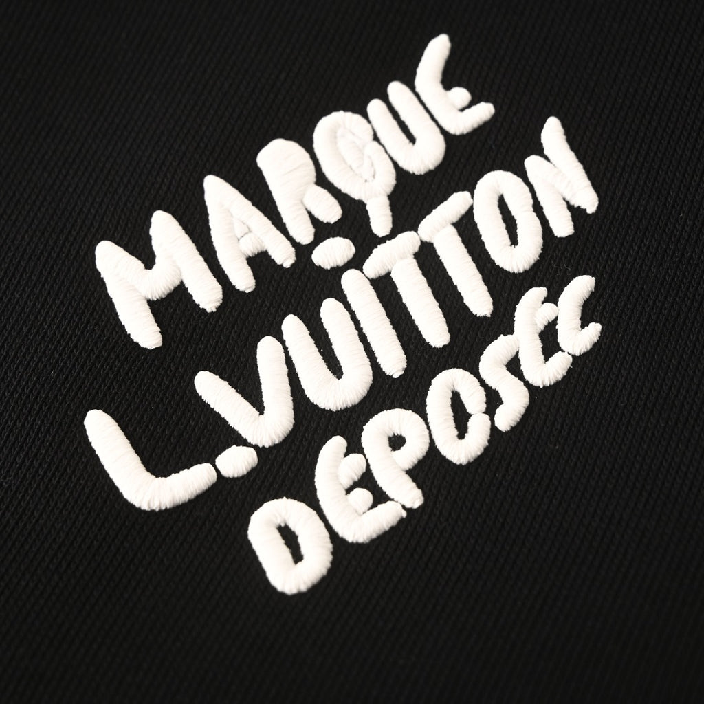 Black White Leather-Panel Varsity Jacket product detail view 5