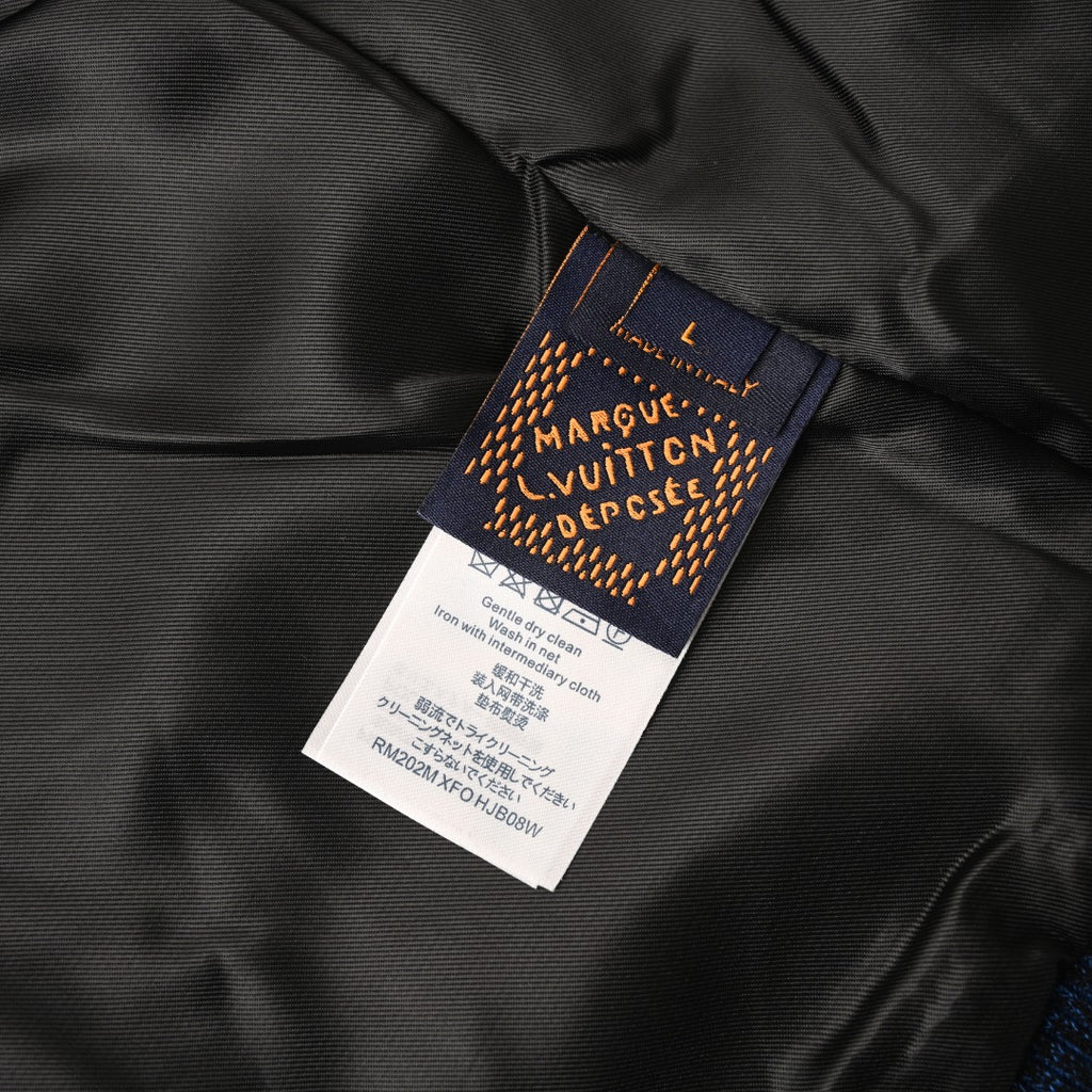 Black White Leather-Panel Varsity Jacket product detail view 10