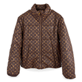 Monogram Leather Padded Jacket front product view on white background