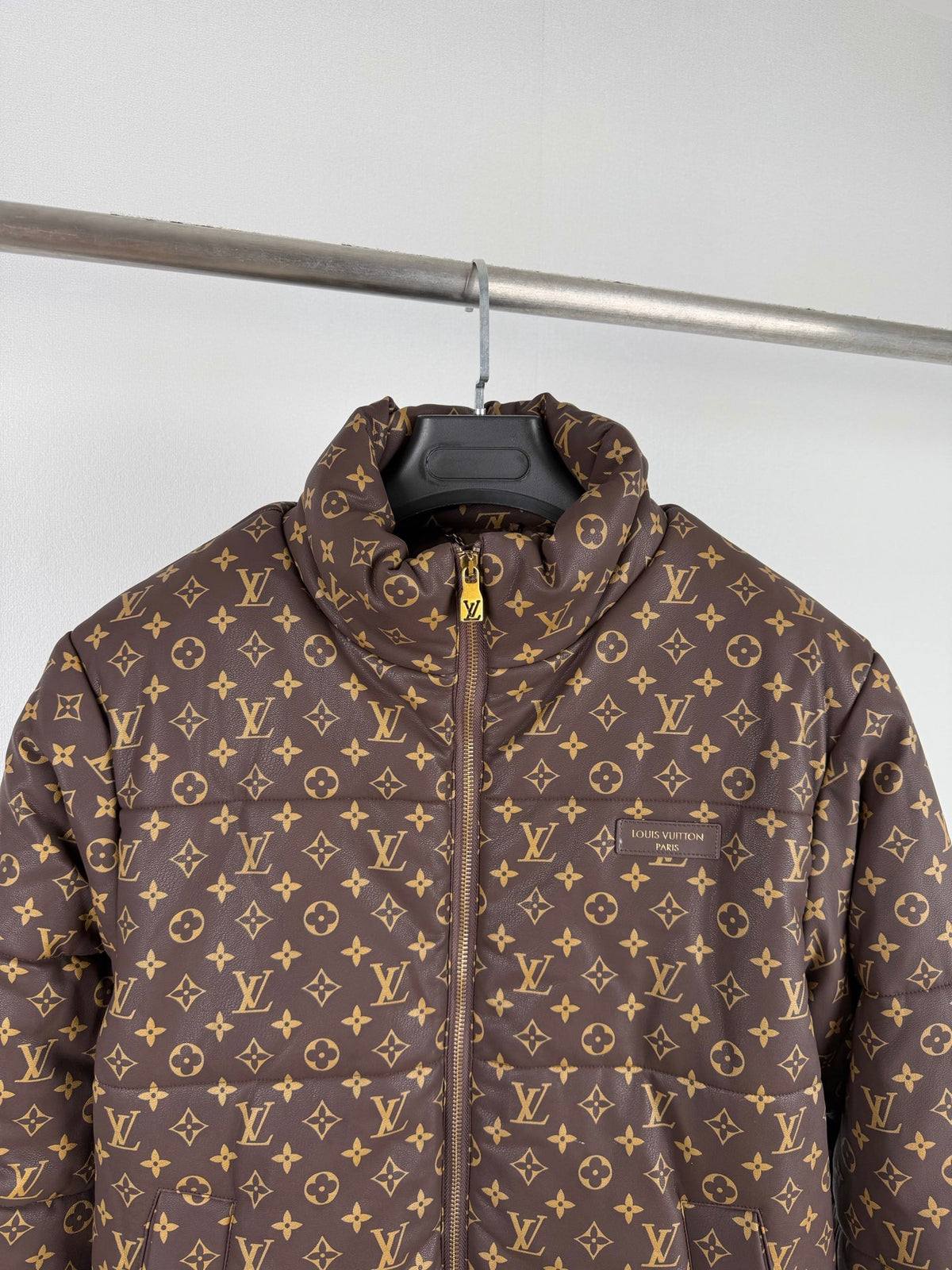 Monogram Leather Padded Jacket product detail view 2