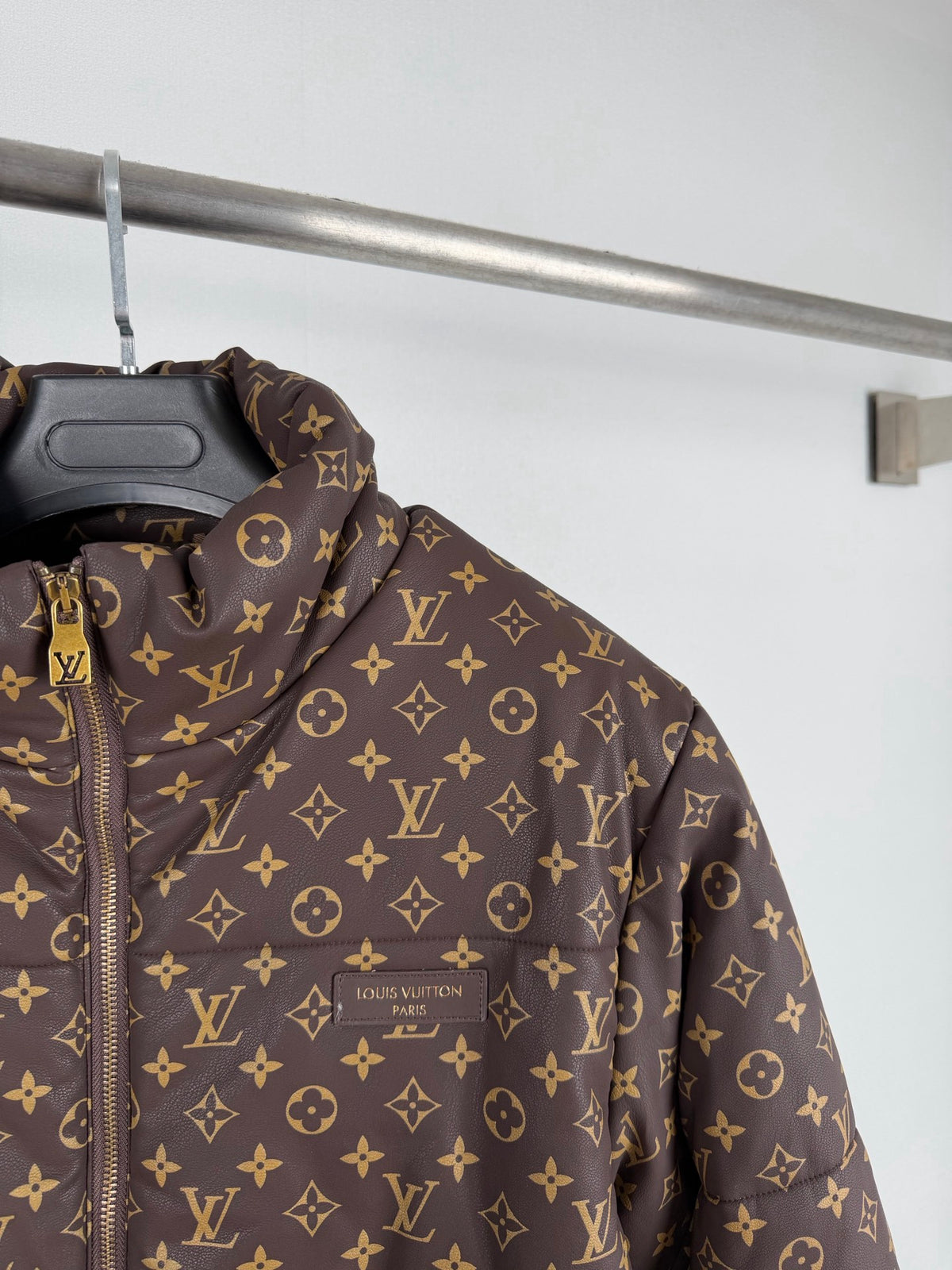 Monogram Leather Padded Jacket product detail view 6
