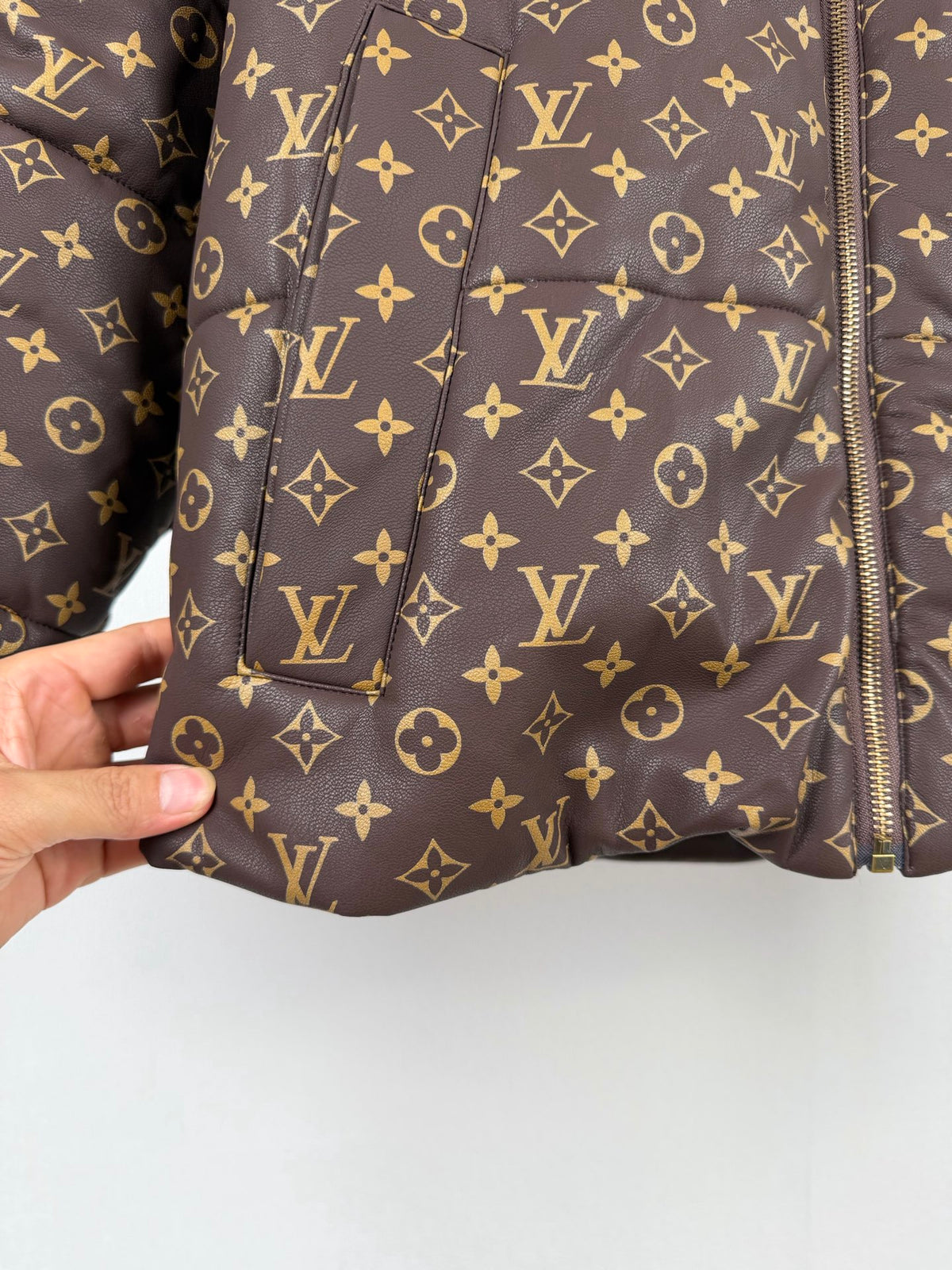 Monogram Leather Padded Jacket product detail view 9