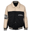 Contrast Panel Varsity Jacket front product view on white background